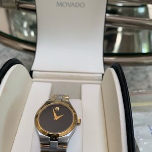 MOVADO stainless steel two tone watch.